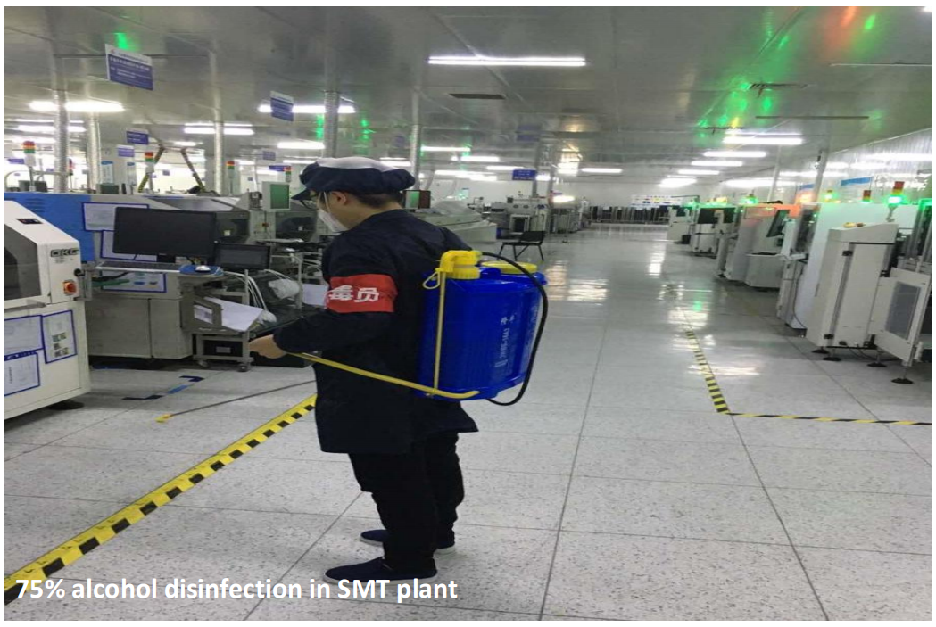 75% alcohol disinfection in SMT plant